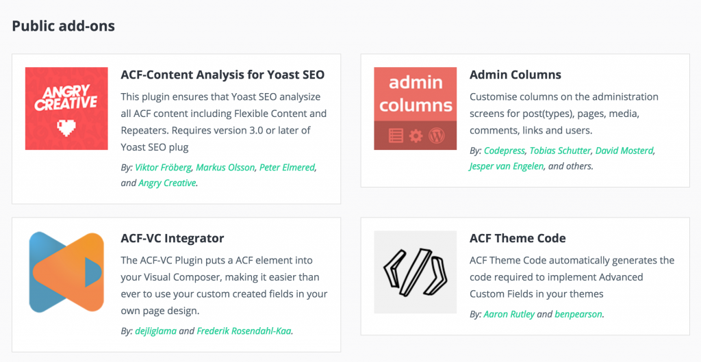 ACF Add Ons